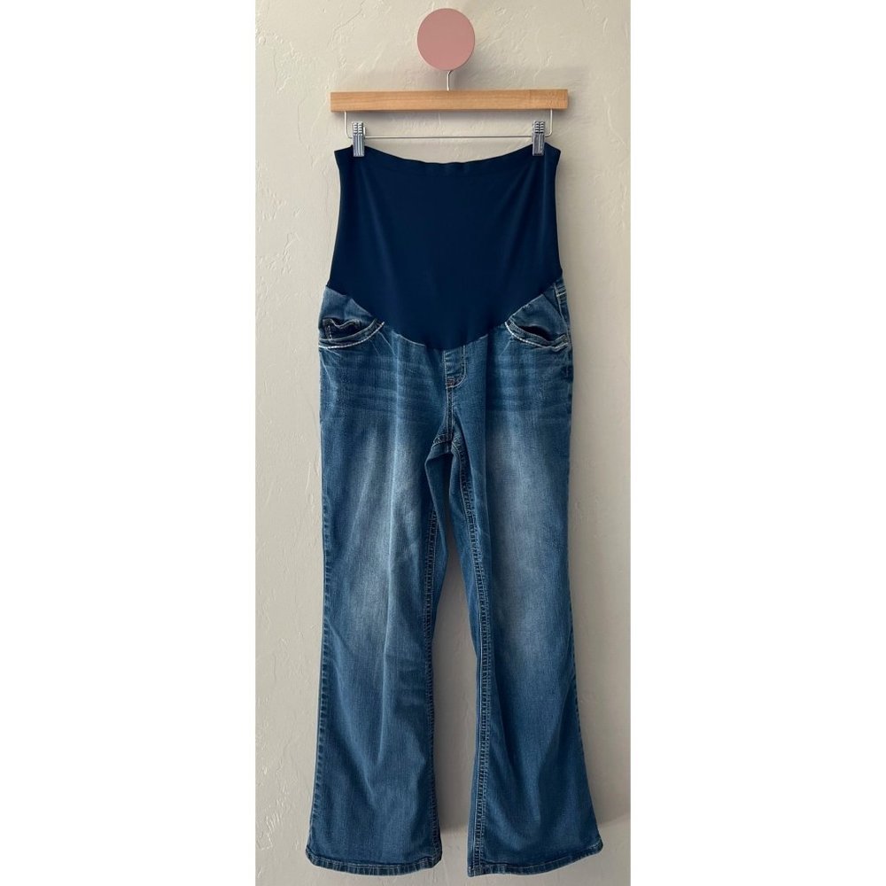 Indigo Blue Maternity Medium Wash Bootcut Jeans 1X